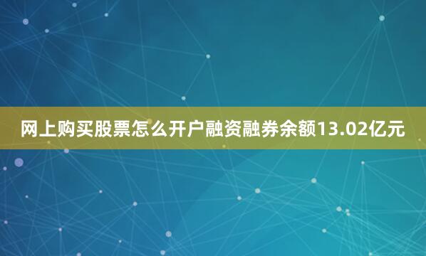 网上购买股票怎么开户融资融券余额13.02亿元